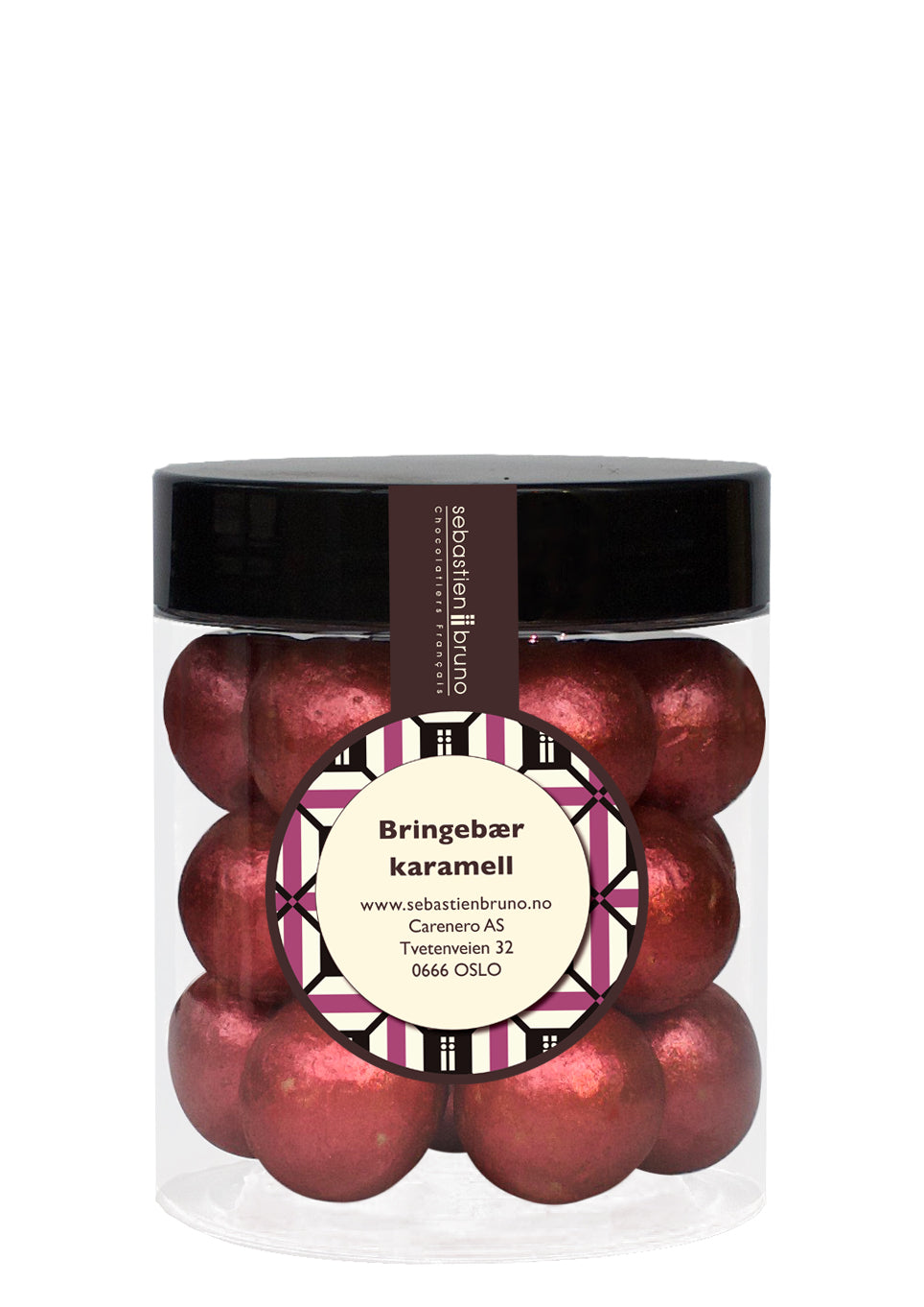 Boules au chocolat noir et caramel aux framboises Petit