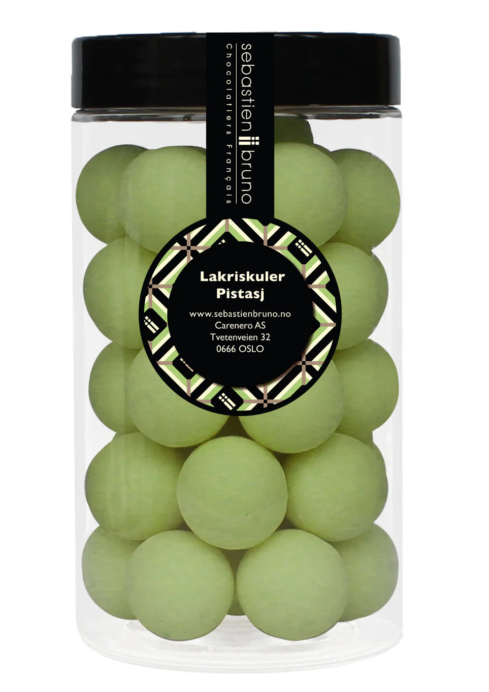 Bolas de regaliz con regaliz salado recubiertas de chocolate blanco y pistacho Grande