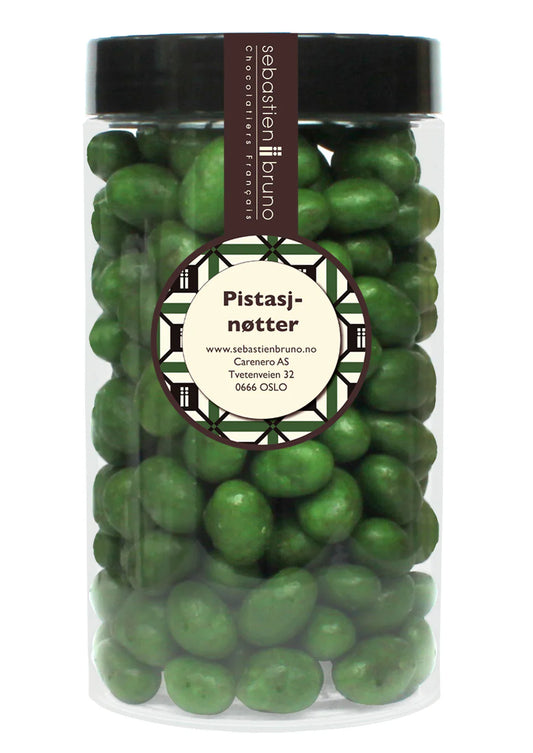 Pistachos con chocolate blanco y sal marina Grande